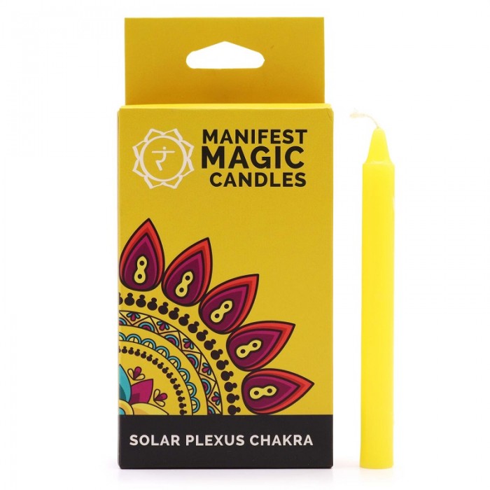 Manifest Magic Candles Τσάκρα Ηλιακό Πλέγμα - Κίτρινο (12 τεμ) Ειδικά Κεριά- Κεριά για καθαρισμό χώρου - Κεριά τσάκρα